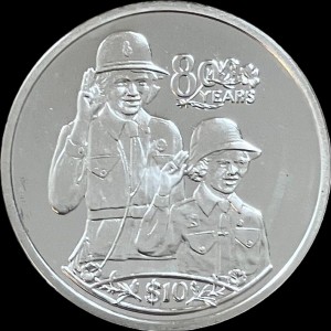 Реверс монеты Либерия, 10 долларов, 2006, 80-я годовщина со дня рождения королевы Елизаветы II /с Маргарет/