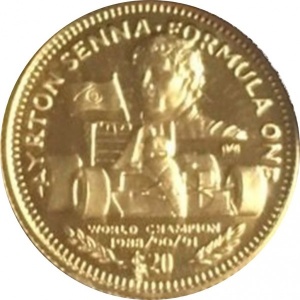 Реверс монеты Либерия, 20 долларов, 1992, Формула один - Айртон Сенна