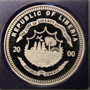 Аверс монеты Либерия, 20 долларов, 2000, Корабли - Титаник