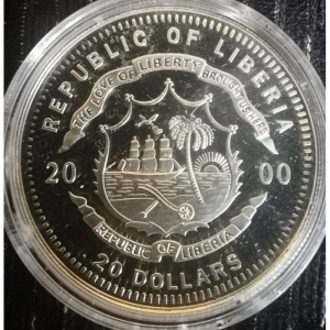Аверс монеты Либерия, 20 долларов, 2000, Корабли - Pamir