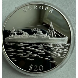 Реверс монеты Либерия, 20 долларов, 2000, Корабли - Europa