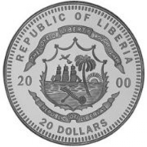Аверс монеты Либерия, 20 долларов, 2000, Великая депрессия