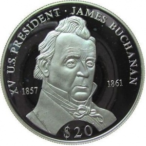 Реверс монеты Либерия, 20 долларов, 2000, Джеймс Бьюкенен (1857-1861)