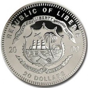 Аверс монеты Либерия, 20 долларов, 2000, Уильям Мак-Кинли (1897-1901)