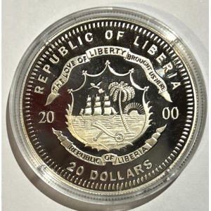 Аверс монеты Либерия, 20 долларов, 2000, Космос - Аполлон-14
