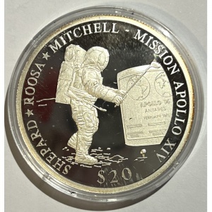 Реверс монеты Либерия, 20 долларов, 2000, Космос - Аполлон-14