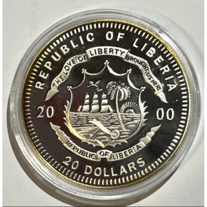 Аверс монеты Либерия, 20 долларов, 2000, Космос - Аполлон-12