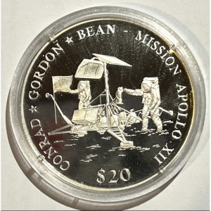 Реверс монеты Либерия, 20 долларов, 2000, Космос - Аполлон-12