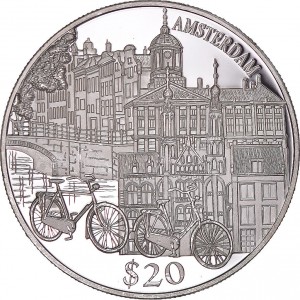 Реверс монеты Либерия, 20 долларов, 2000, Амстердам