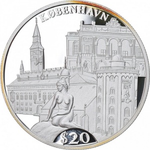 Реверс монеты Либерия, 20 долларов, 2000, Копенгаген