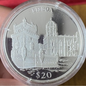 Реверс монеты Либерия, 20 долларов, 2000, Лиссабон