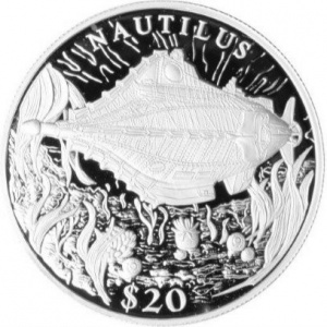 Реверс монеты Либерия, 20 долларов, 2000, Корабли - Nautilus