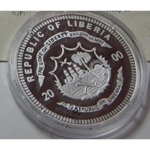 Аверс монеты Либерия, 20 долларов, 2000, Корабли - Мейфлауэр