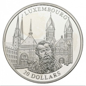 Реверс монеты Либерия, 20 долларов, 2001, Люксембург