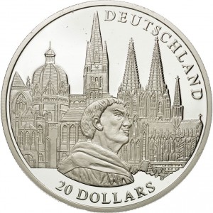 Реверс монеты Либерия, 20 долларов, 2001, Германия