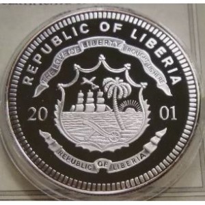 Аверс монеты Либерия, 20 долларов, 2001, Космос - Джемини-4