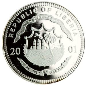 Аверс монеты Либерия, 20 долларов, 2001, Union Pacific No. 119