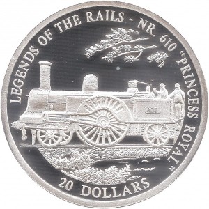 Реверс монеты Либерия, 20 долларов, 2001, Nr. 610 "Princess Royal"