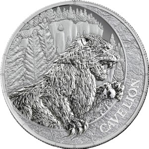Реверс монеты Либерия, 20 долларов, 2026, Мегафауна - Пещерный лев