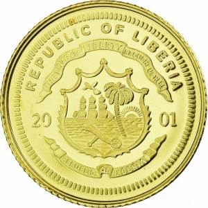 Аверс монеты Либерия, 25 долларов, 2001, Людвиг ван Бетховен