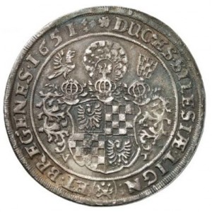 Реверс монеты Лигниц-Бриг, 1 талер, 1651-1652
