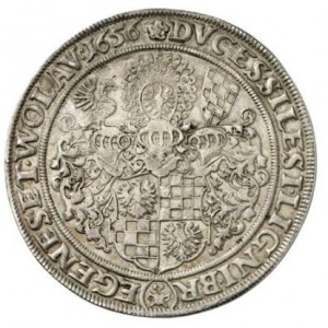 Реверс монеты Лигниц-Бриг, 1 талер, 1656