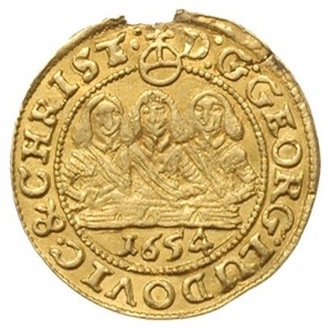 Аверс монеты Лигниц-Бриг, ½ дуката, 1653-1654