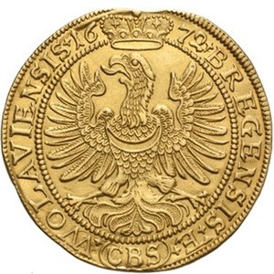 Реверс монеты Лигниц-Бриг, 2 дуката, 1666-1672