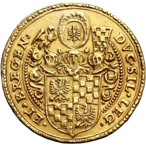 Реверс монеты Лигниц-Бриг, 6 дукатов, 1605
