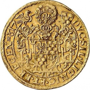 Реверс монеты Лигниц-Бриг, 10 дукатов, 1617-1619