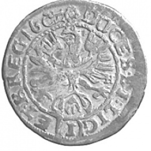 Реверс монеты Лигниц-Бриг, 1 крейцер, 1651-1652