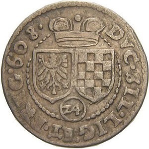 Реверс монеты Лигниц-Бриг, 3 крейцера, 1605-1612