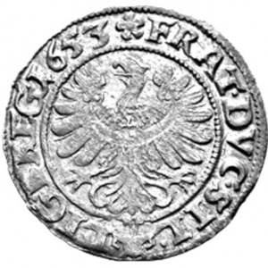 Реверс монеты Лигниц-Бриг, 3 крейцера, 1653-1659