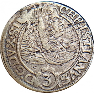 Аверс монеты Лигниц-Бриг, 3 крейцера, 1668-1670