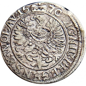Реверс монеты Лигниц-Бриг, 3 крейцера, 1668-1670