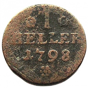Реверс монеты Липпе, 1 геллер, 1791-1798