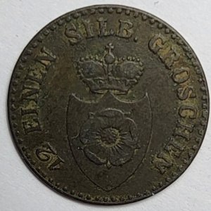 Аверс монеты Липпе, 1 пфенниг, 1847