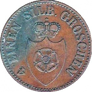 Аверс монеты Липпе, 3 пфеннига, 1858