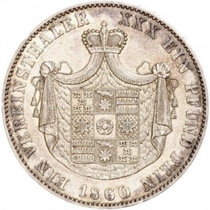 Реверс монеты Липпе, 1 союзный талер, 1860-1866
