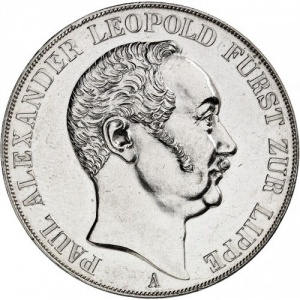 Аверс монеты Липпе, 2 талера, 1843