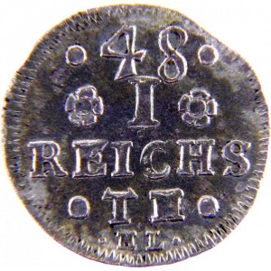 Реверс монеты Липпе, 1/48 талера, 1711-1714