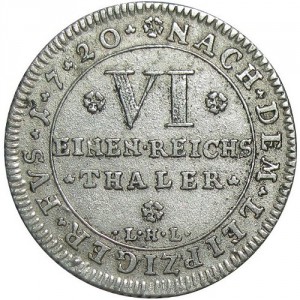 Реверс монеты Липпе, ⅙ талера, 1720