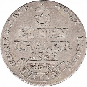 Реверс монеты Липпе, ⅓ талера, 1772