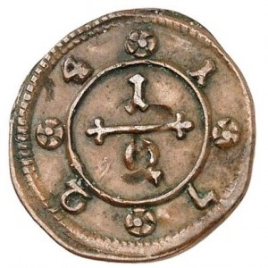 Реверс монеты Липпе, ½ пфеннига, 1724