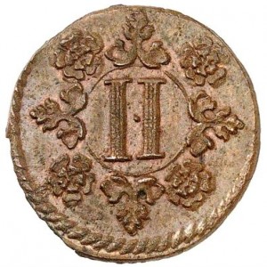 Реверс монеты Липпе, 2 пфеннига, 1715