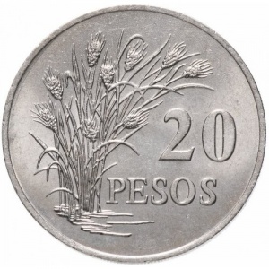 Реверс монеты Гвинея-Бисау, 20 песо, 1977