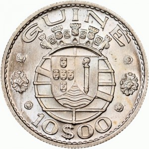 Аверс монеты Гвинея-Бисау, 10 эскудо, 1952