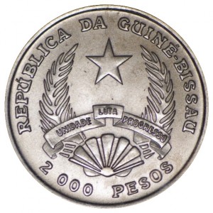 Аверс монеты Гвинея-Бисау, 2000 песо, 1991, XXV Летние Олимпийские игры, Барселона 1992 - Гандбол