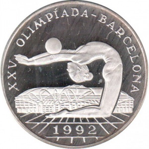 Реверс монеты Гвинея-Бисау, 10.000 песо, 1992, XXV Летние Олимпийские игры, Барселона 1992 - Гимнастика