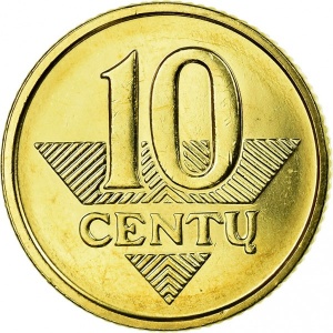 Реверс монеты Литва, 10 центов, 1997-2014